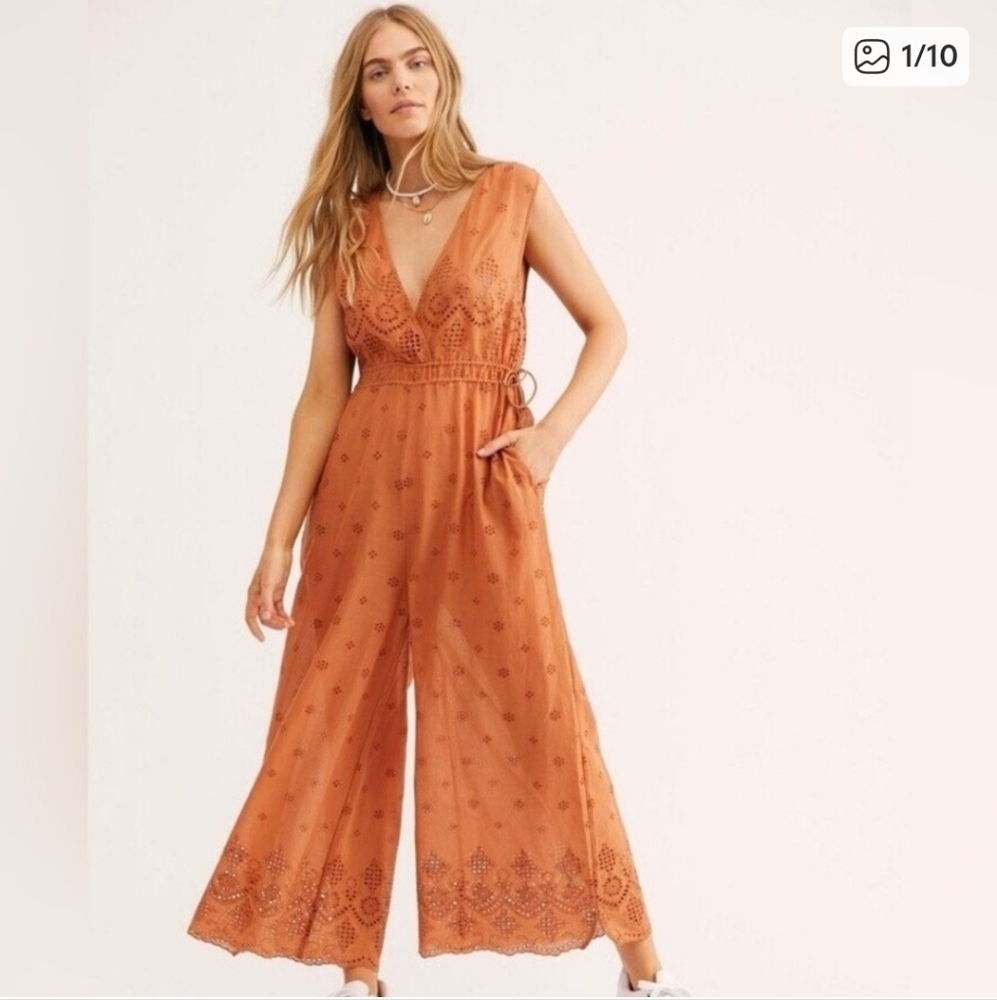 Free People Intimately Sun’s Out Eyelet Jumpsuit s